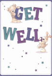 Radiating lighthearted reassurance, this get well card feels right at home in Cranham's gentle embrace. Two adorable figures-a soft, vanilla-toned teddy bear and a perk-eared puppy-rise from the card's surface, their playful stances and smiles bringing instant comfort. The letters spelling 'Get Well' burst in shades of teal and violet, their bold forms lending spirit and dynamism to the message. Across the creamy backdrop, stars in hues of blue and purple glimmer with hopeful energy, reflecting the optimism of fresh blooms prepared by Florist Cranham and delivered to homes near Pike Lane. The lovingly illustrated fur exudes tactile warmth, inviting both memory and imagination. This card delivers more than words; it carries a heartfelt, communal wish for healing, echoing the everyday kindness found in Cranham's streets and gardens.